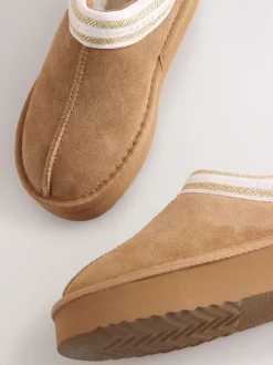 Baker by Ted Baker Girls Water Repellent Suede Mule Slippers