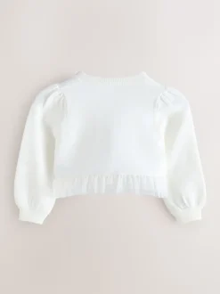 Baker by Ted Baker Knitted Mesh Ruffle Hem Cardigan