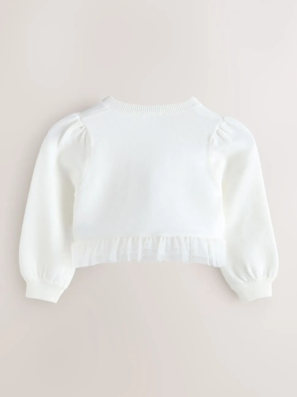 Baker by Ted Baker Knitted Mesh Ruffle Hem Cardigan