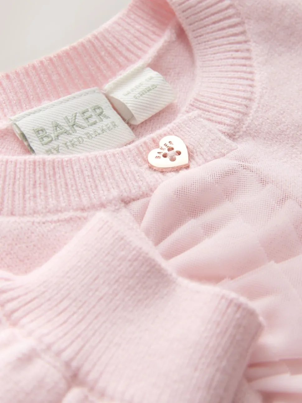 Baker by Ted Baker Knitted Mesh Ruffle Hem Cardigan