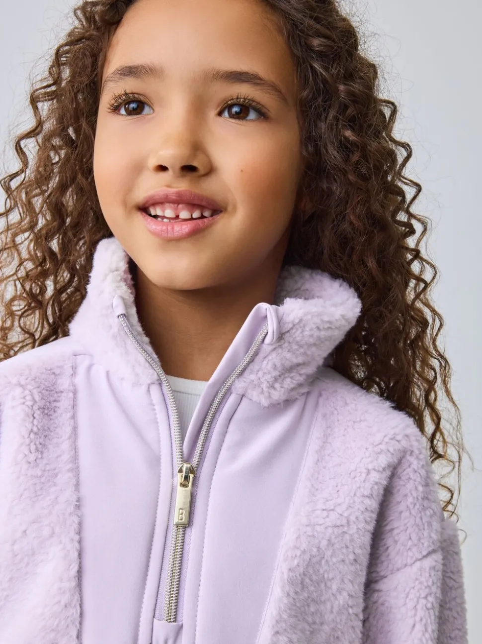 Baker by Ted Baker Lilac Purple Borg Mix Panel Fleece