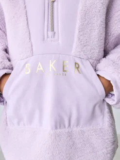 Baker by Ted Baker Lilac Purple Borg Mix Panel Fleece