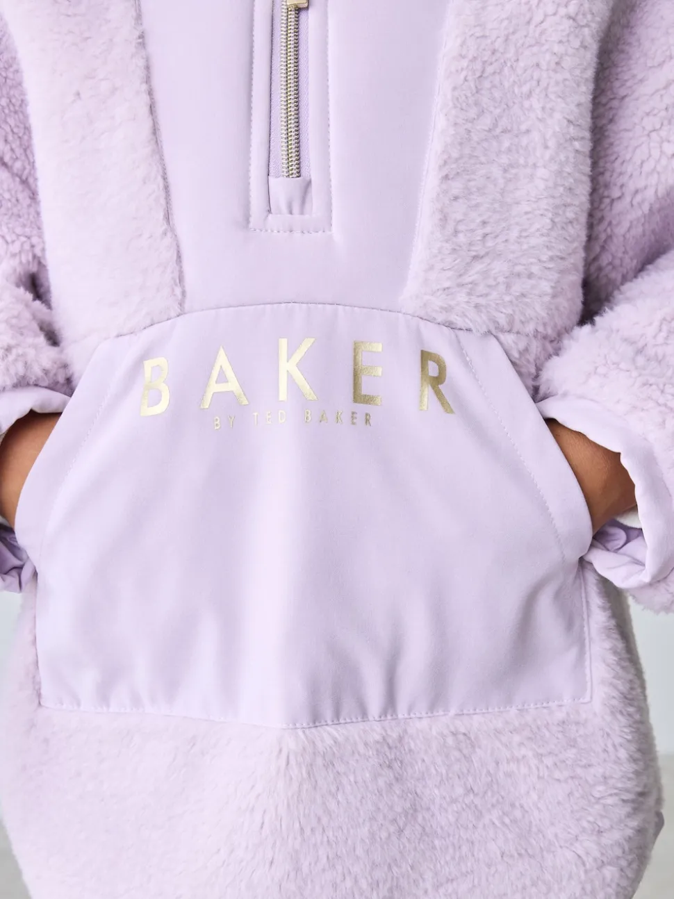 Baker by Ted Baker Lilac Purple Borg Mix Panel Fleece