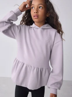 Baker by Ted Baker Lilac Purple Premium Bubble Hem Peplum Hoodie