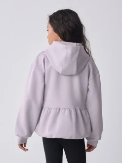 Baker by Ted Baker Lilac Purple Premium Bubble Hem Peplum Hoodie