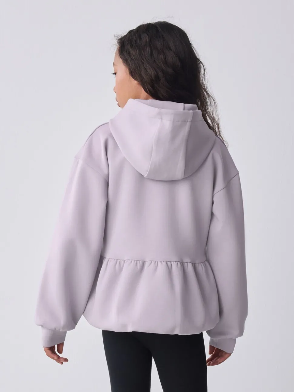 Baker by Ted Baker Lilac Purple Premium Bubble Hem Peplum Hoodie