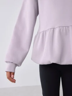 Baker by Ted Baker Lilac Purple Premium Bubble Hem Peplum Hoodie