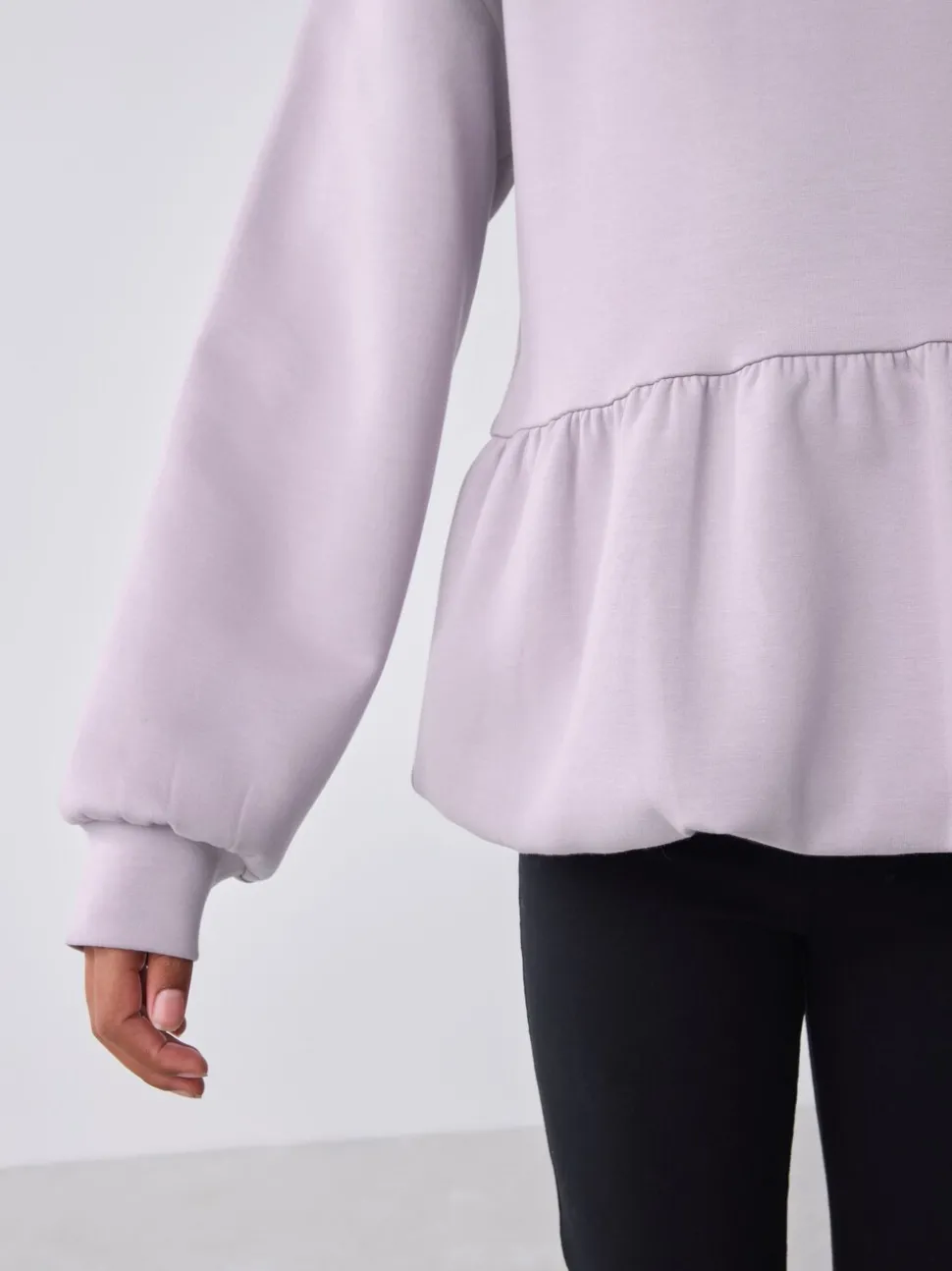 Baker by Ted Baker Lilac Purple Premium Bubble Hem Peplum Hoodie