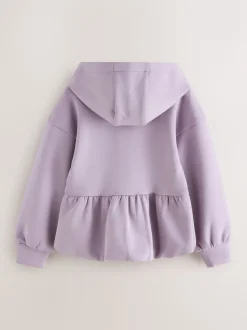 Baker by Ted Baker Lilac Purple Premium Bubble Hem Peplum Hoodie