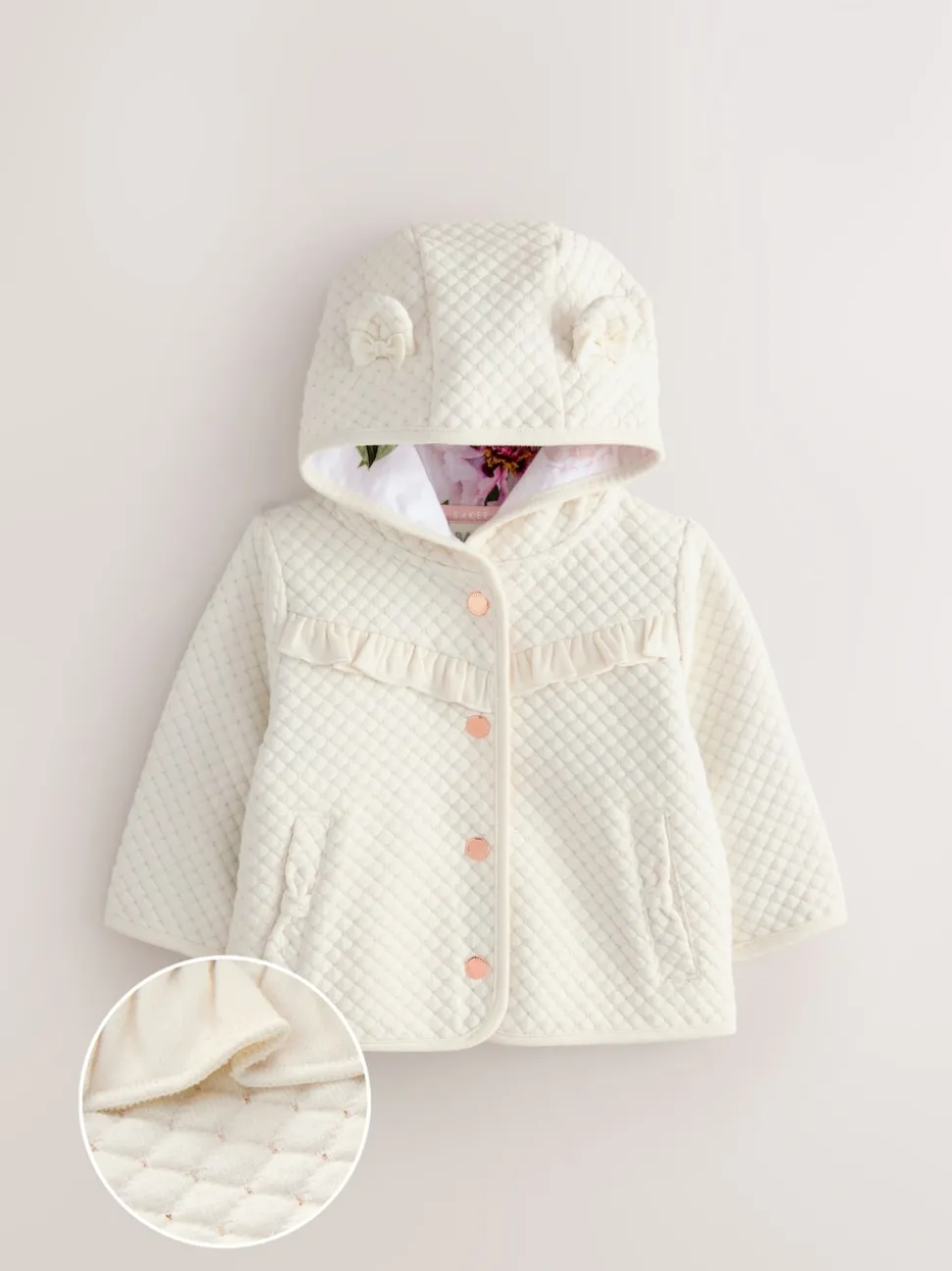 Baker by Ted Baker Lurex Quilted Hooded Jacket