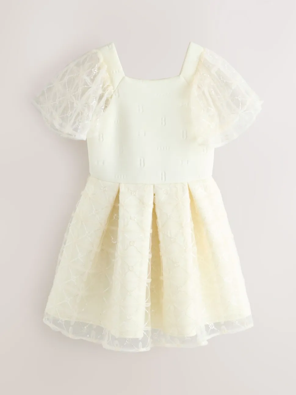 Baker by Ted Baker Mesh Overlay Angel Sleeve Scuba Dress