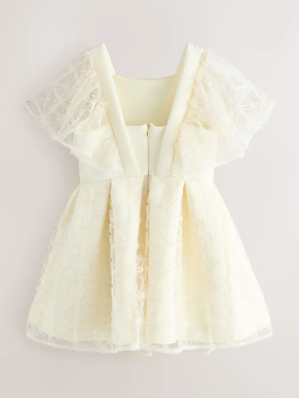 Baker by Ted Baker Mesh Overlay Angel Sleeve Scuba Dress