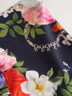 Baker by Ted Baker Navy 2 Piece Peplum Hem T-Shirt & Printed Leggings Set