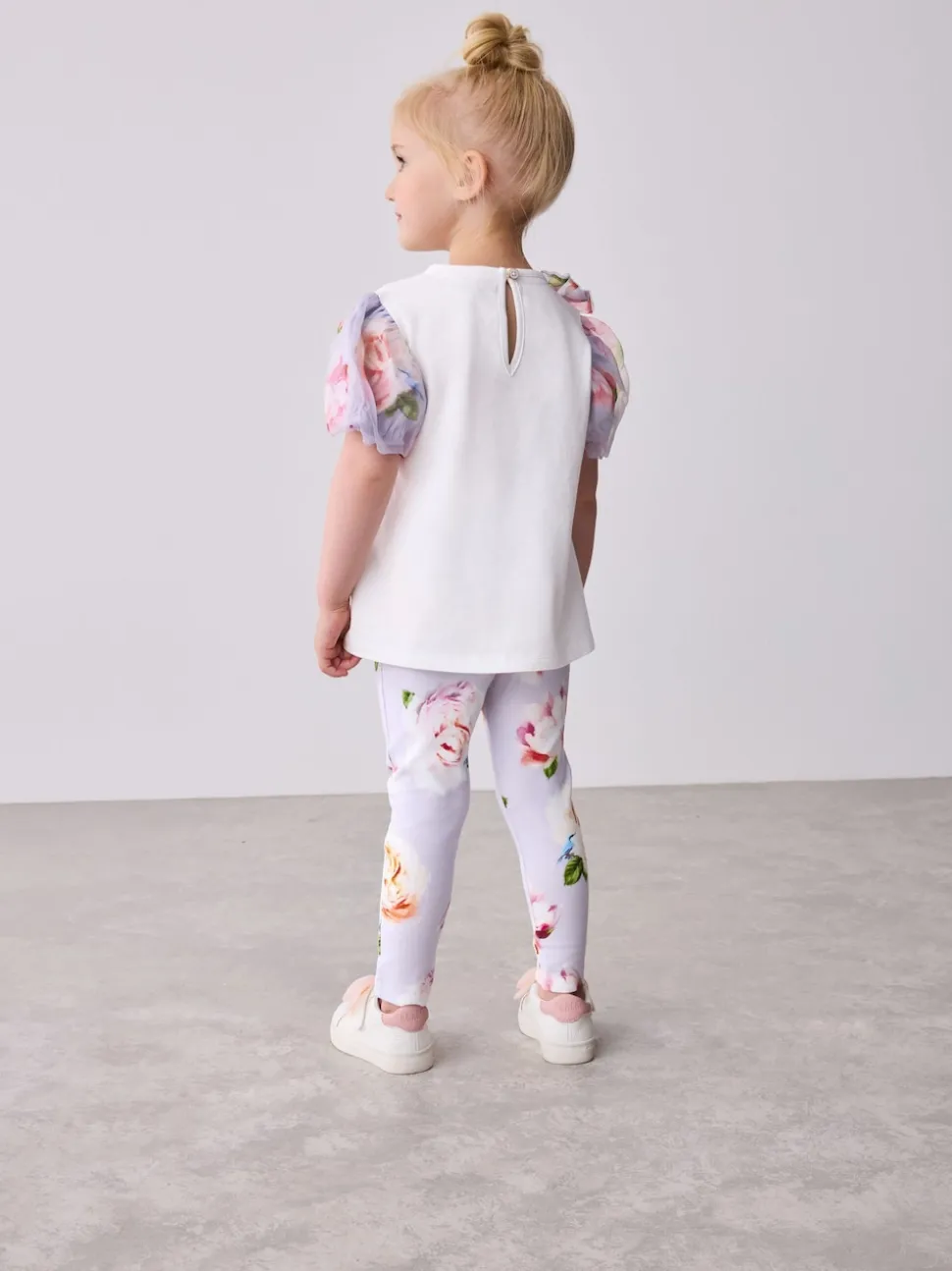 Baker by Ted Baker Organza Sleeve Bow Detail Top & Legging 2 Piece Set