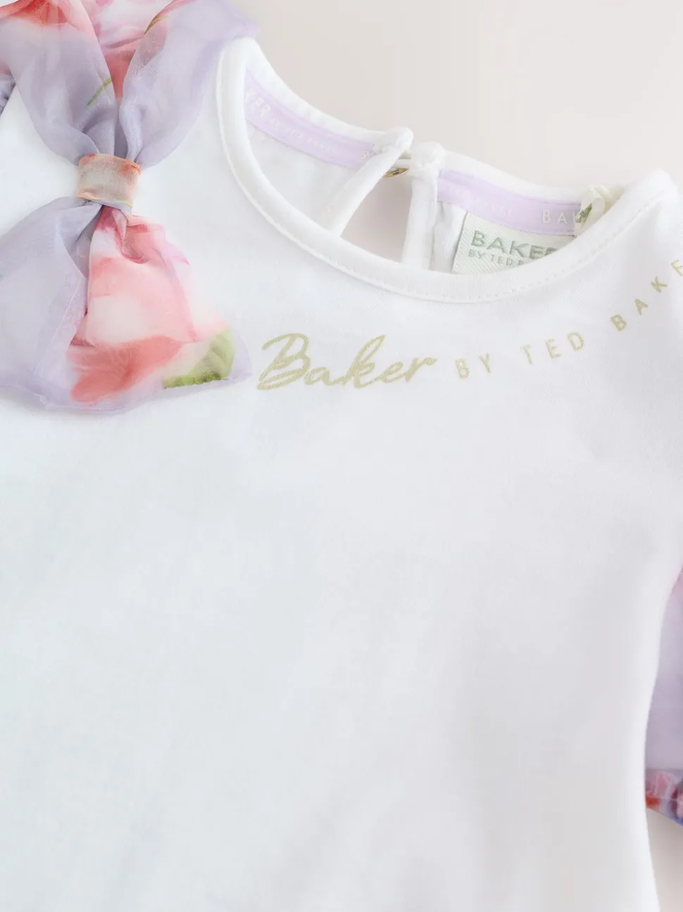 Baker by Ted Baker Organza Sleeve Bow Detail Top & Legging 2 Piece Set