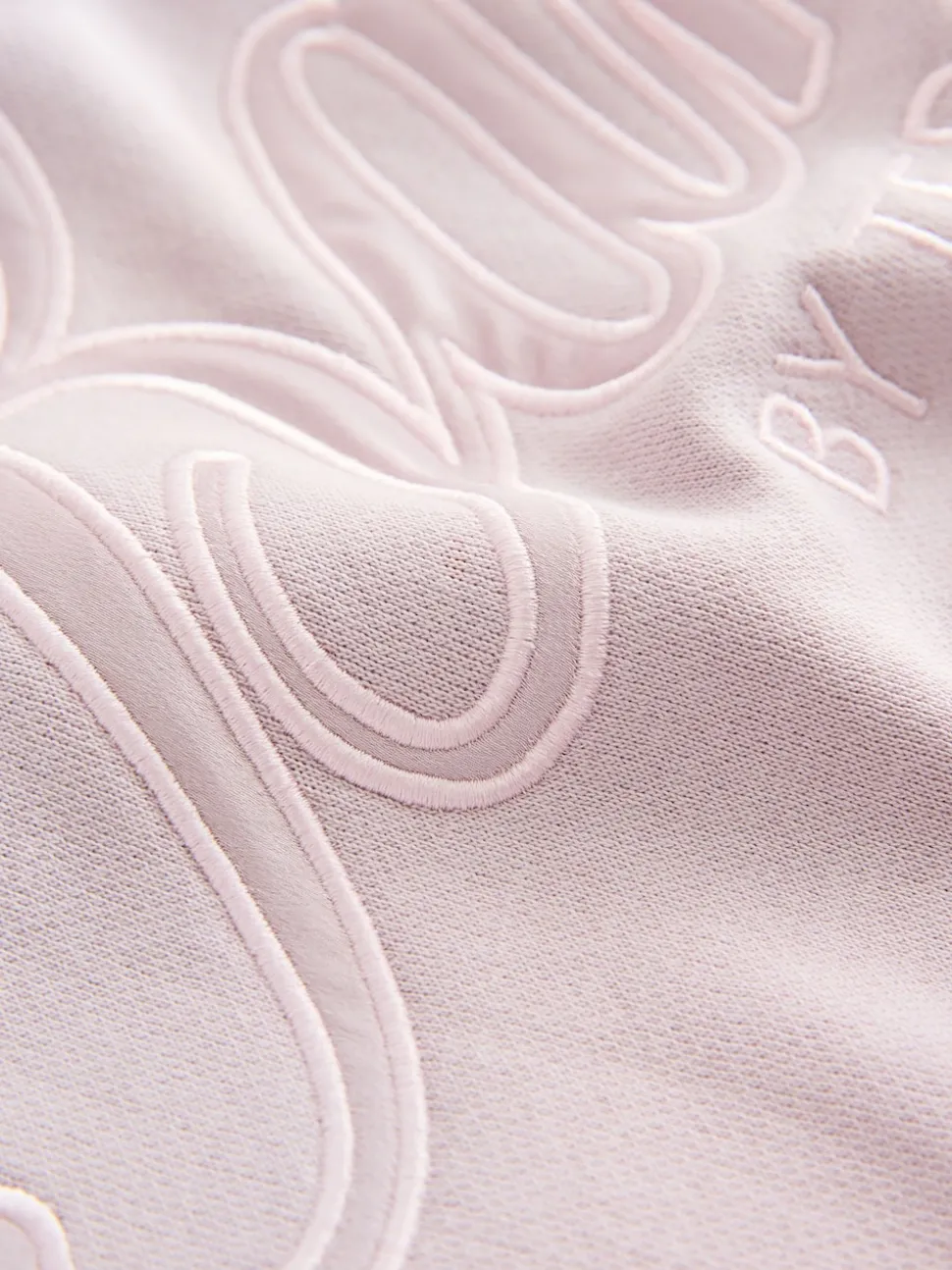 Baker by Ted Baker Oversized Satin Appliqué Back Print Pink/White Hoodie