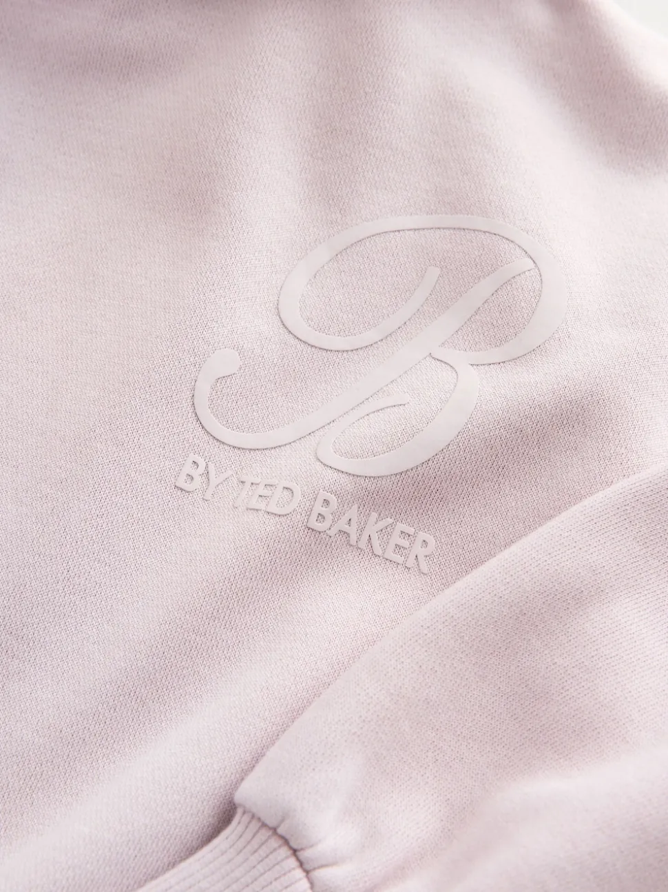 Baker by Ted Baker Oversized Satin Appliqué Back Print Pink/White Hoodie