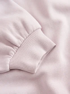 Baker by Ted Baker Oversized Satin Appliqué Back Print Pink/White Hoodie