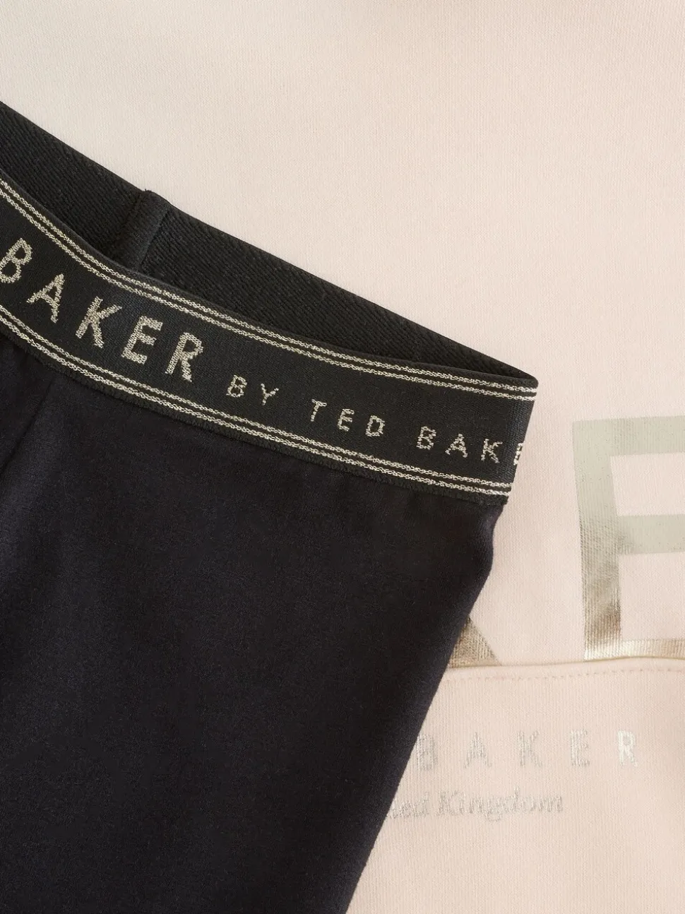 Baker by Ted Baker Oversized Stone Foil Branded Hoodie and Leggings Set 2 Piece