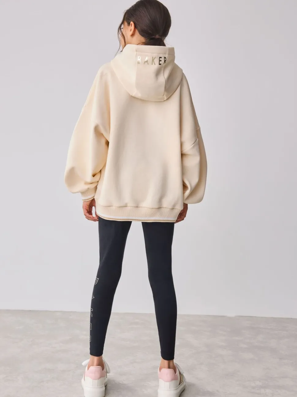 Baker by Ted Baker Oversized Stone Foil Branded Hoodie and Leggings Set 2 Piece