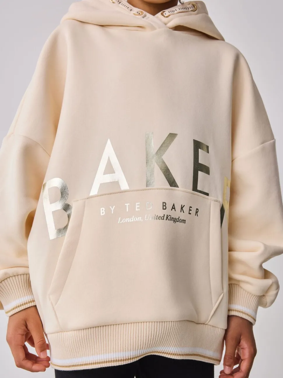 Baker by Ted Baker Oversized Stone Foil Branded Hoodie and Leggings Set 2 Piece