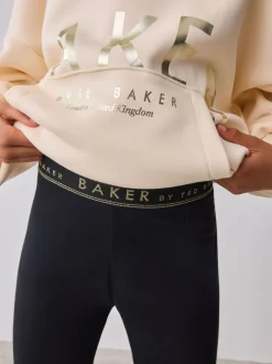 Baker by Ted Baker Oversized Stone Foil Branded Hoodie and Leggings Set 2 Piece