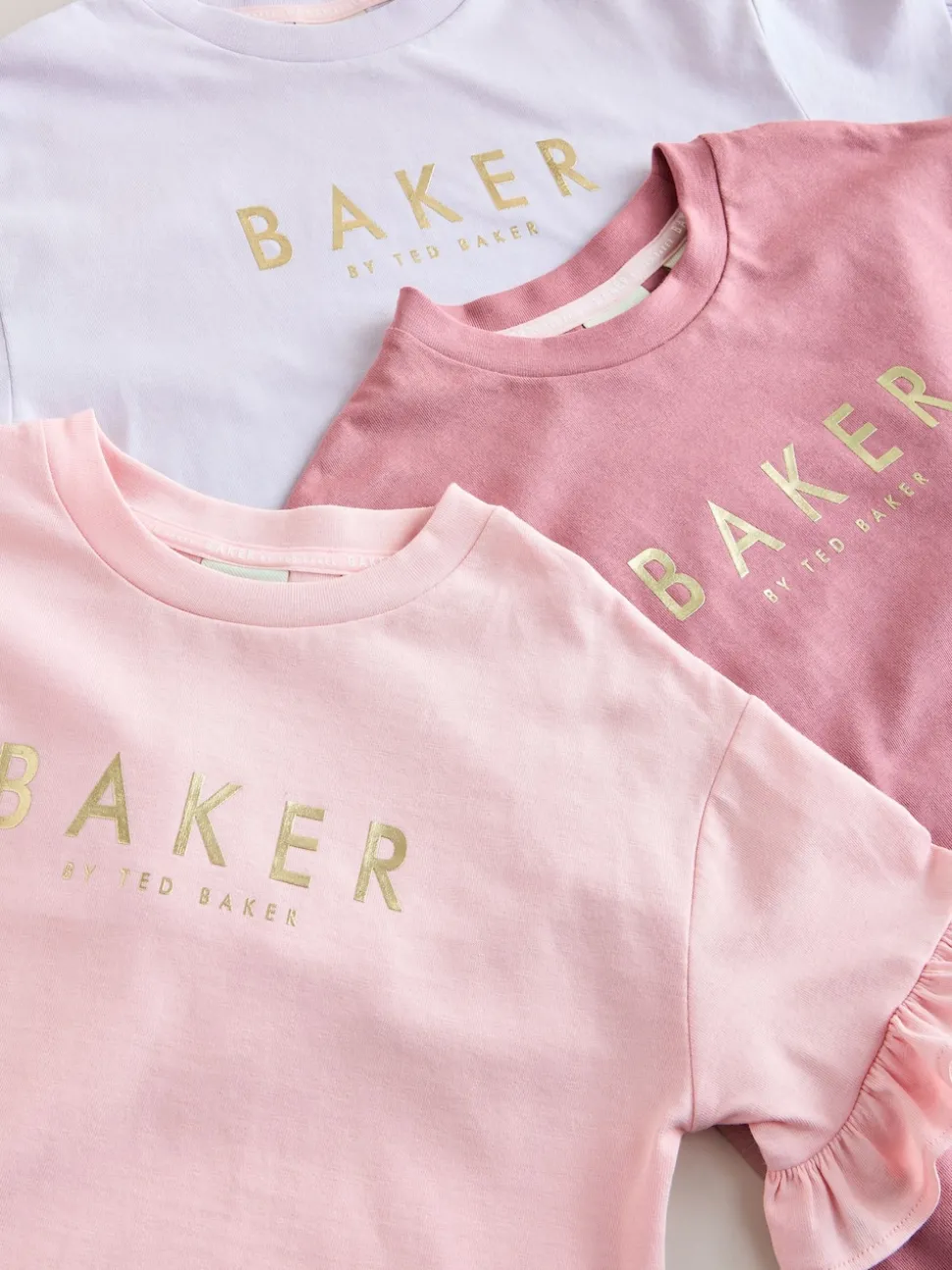 Baker by Ted Baker 3 Pack Boxy Fit Frill Graphic Printed T-Shirts