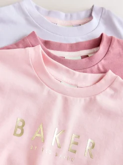 Baker by Ted Baker 3 Pack Boxy Fit Frill Graphic Printed T-Shirts