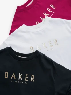 Baker by Ted Baker 3 Pack Boxy Fit Frill Graphic Printed T-Shirts