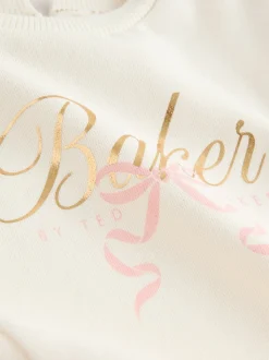Baker by Ted Baker 2 Piece Cream Sweat & Pintuck Wide Leg Jogger Set