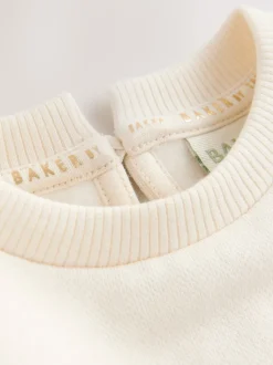 Baker by Ted Baker 2 Piece Cream Sweat & Pintuck Wide Leg Jogger Set