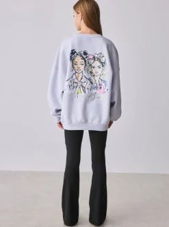 Baker by Ted Baker 2 Piece Graphic Crew Sweat Top & Flare Set