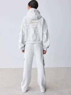 Baker by Ted Baker 2 Piece Grey Marl Graphic Hoodie & Cargo Joggers Set