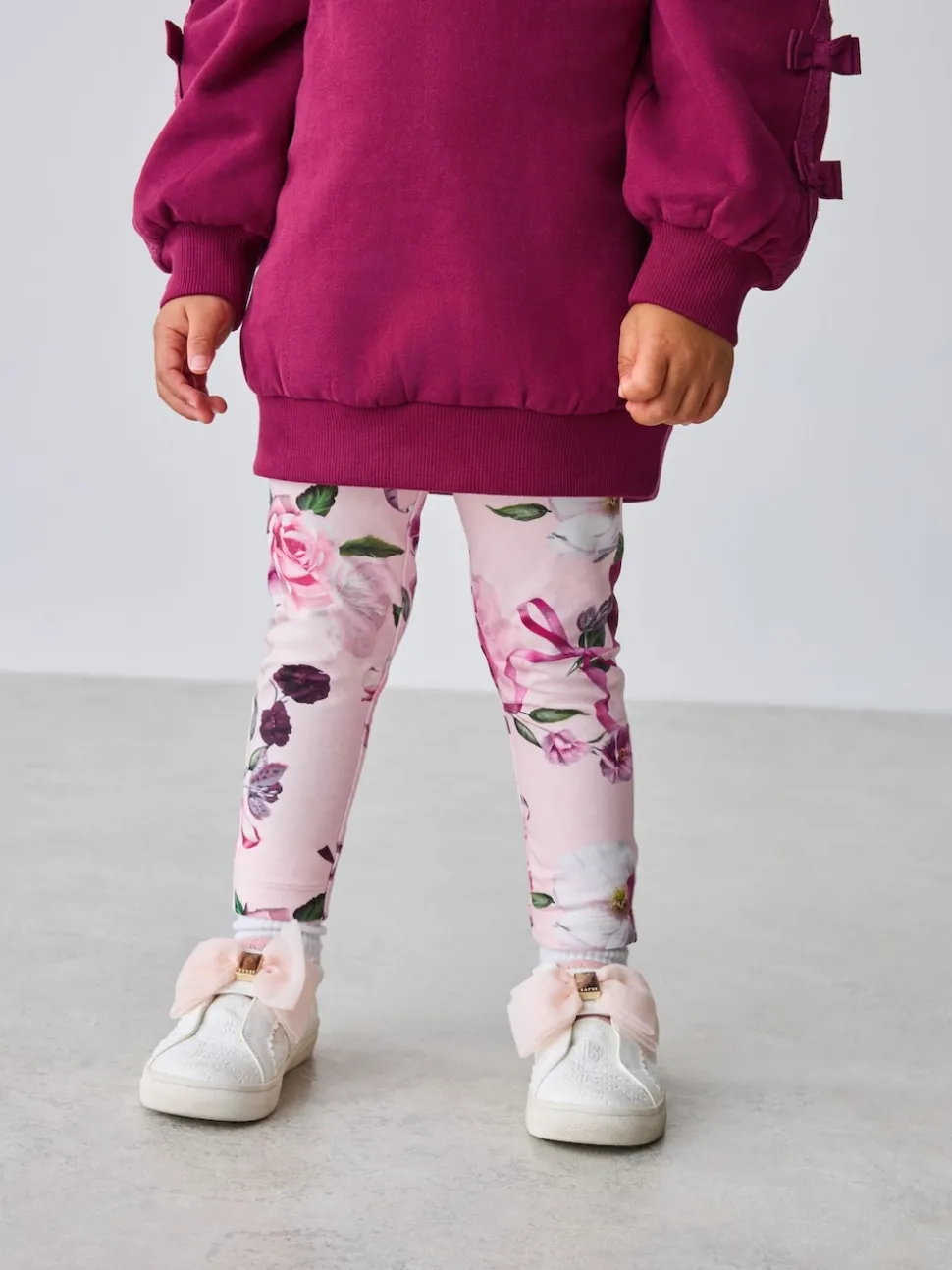 Baker by Ted Baker 2 Piece Longline Bow Sweatshirts & Printed Leggings Set