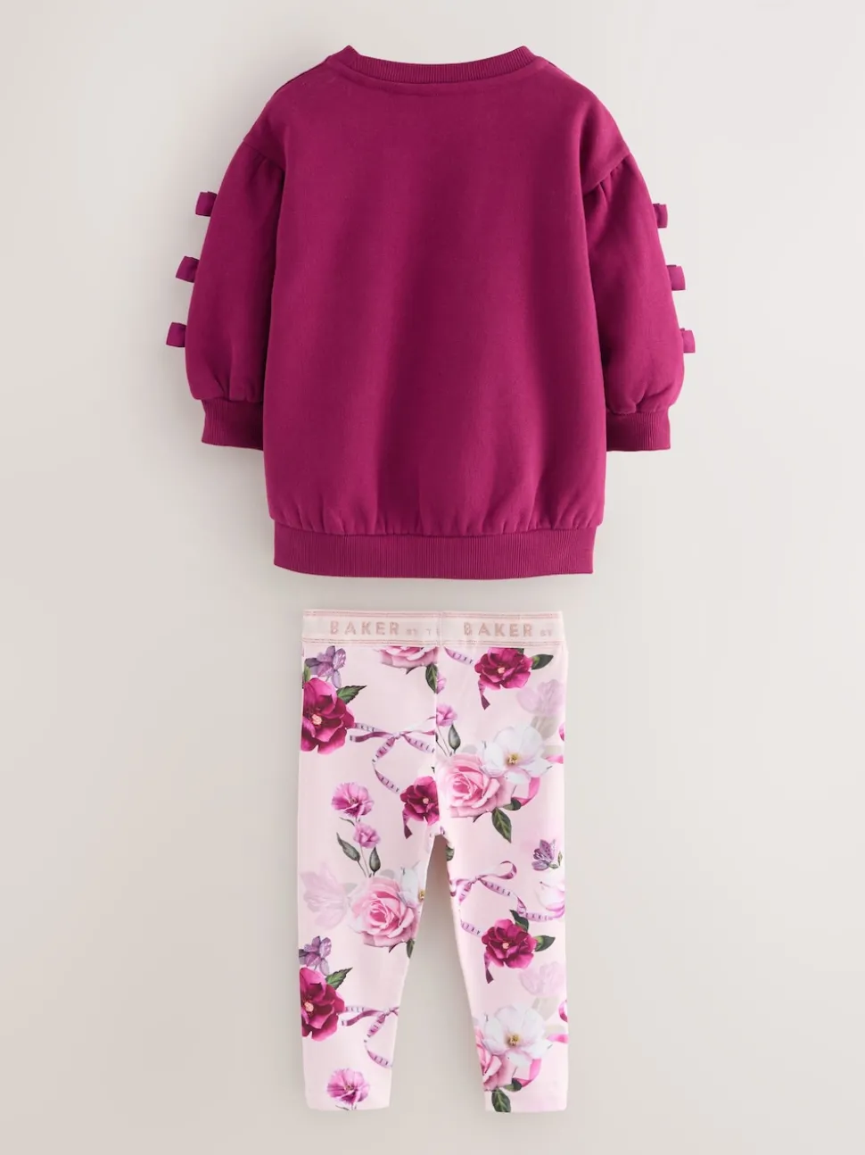 Baker by Ted Baker 2 Piece Longline Bow Sweatshirts & Printed Leggings Set