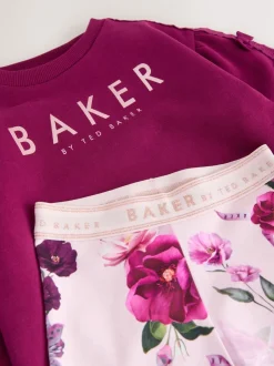 Baker by Ted Baker 2 Piece Longline Bow Sweatshirts & Printed Leggings Set