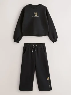 Baker by Ted Baker 2 Piece Varsity Sweater and Wide Leg Joggers Set