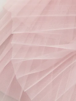 Baker by Ted Baker Pink Knitted Mesh Tulle Hem Dress