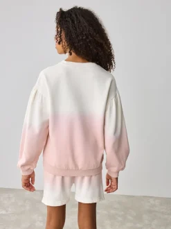 Baker by Ted Baker Pink/Lilac 2 Piece Ombre Sweatshirt & Shorts Set