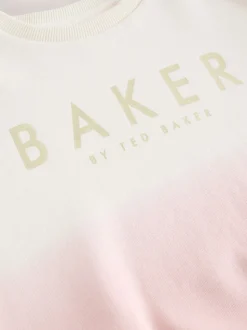 Baker by Ted Baker Pink/Lilac 2 Piece Ombre Sweatshirt & Shorts Set