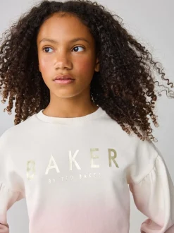 Baker by Ted Baker Pink/Lilac 2 Piece Ombre Sweatshirt & Shorts Set