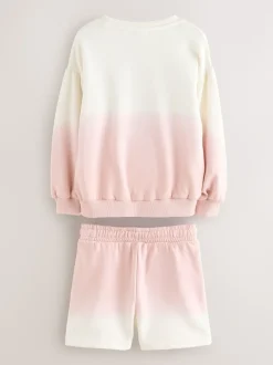 Baker by Ted Baker Pink/Lilac 2 Piece Ombre Sweatshirt & Shorts Set
