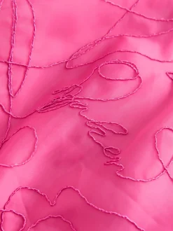 Baker by Ted Baker Pink Organza Cord Puff Sleeve Occasion Dress & Scrunchie Set