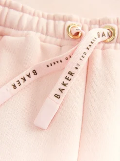 Baker by Ted Baker Pink 2 Piece Metallic Side Graphic Sweat & Wide Leg Joggers Set