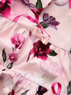 Baker by Ted Baker Pink Ruffle Hem Floral Jersey Dress