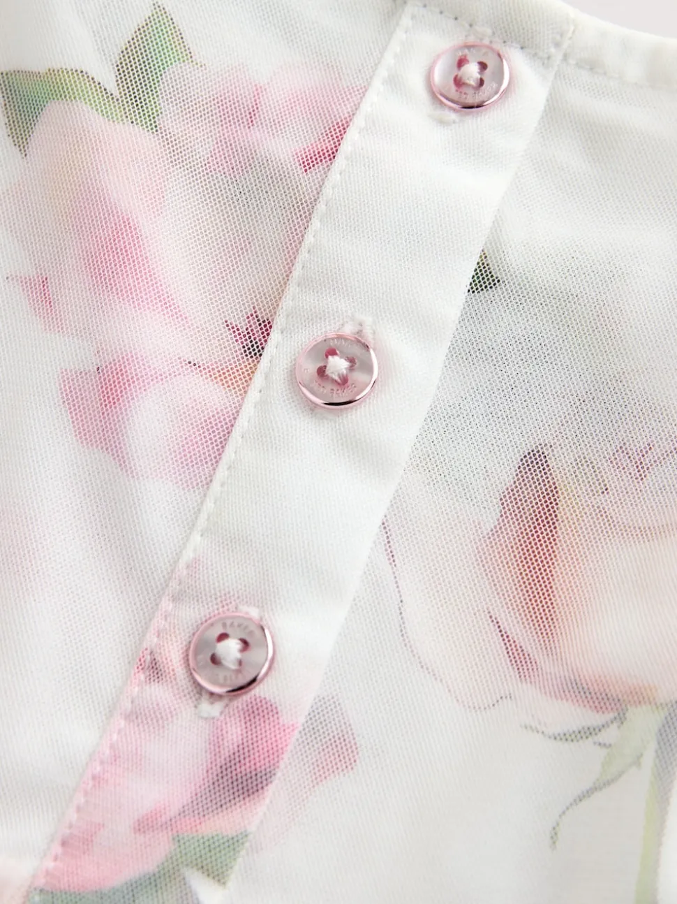 Baker by Ted Baker Pink Ruffle Mesh Floral Printed Dress