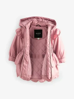 Baker by Ted Baker Pink Shower Resistant Lightweight Scallop Raincoat