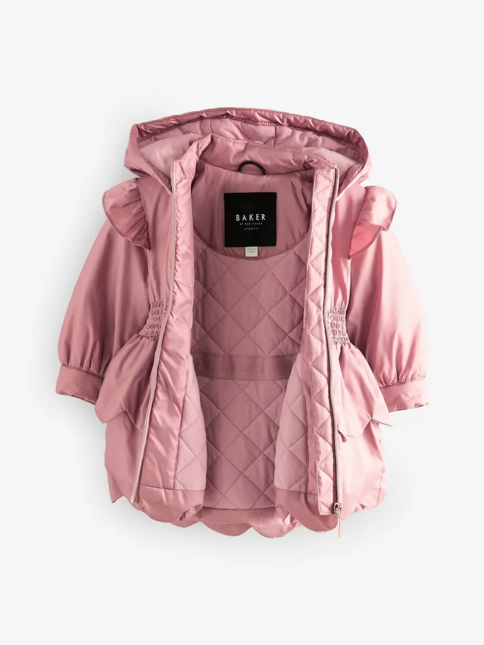 Baker by Ted Baker Pink Shower Resistant Lightweight Scallop Raincoat
