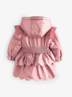 Baker by Ted Baker Pink Shower Resistant Lightweight Scallop Raincoat