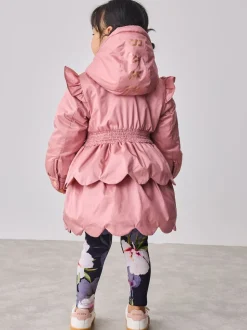 Baker by Ted Baker Pink Shower Resistant Lightweight Scallop Raincoat